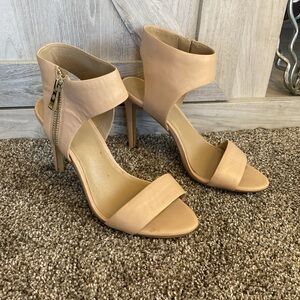 Women's Ladies Ann Taylor Tan Sling Back Formal Heel Shoes Size 6
